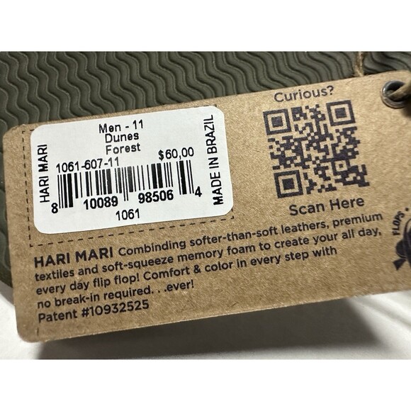 NEW Hari Mari Dunes Mens Size 11 Forest Green Waterproof & Boat Safe Flip Flops main image 5